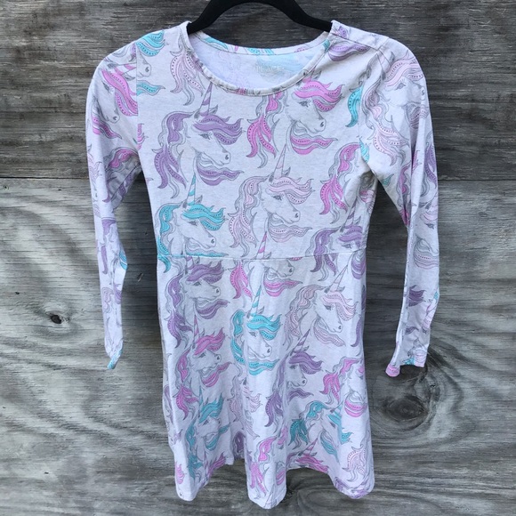Children’s Place Unicorn Long Sleeve Skater Dress